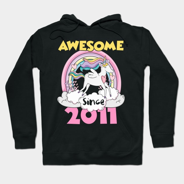 Cute Awesome Unicorn 2011 Funny Gift Pink Hoodie by saugiohoc994